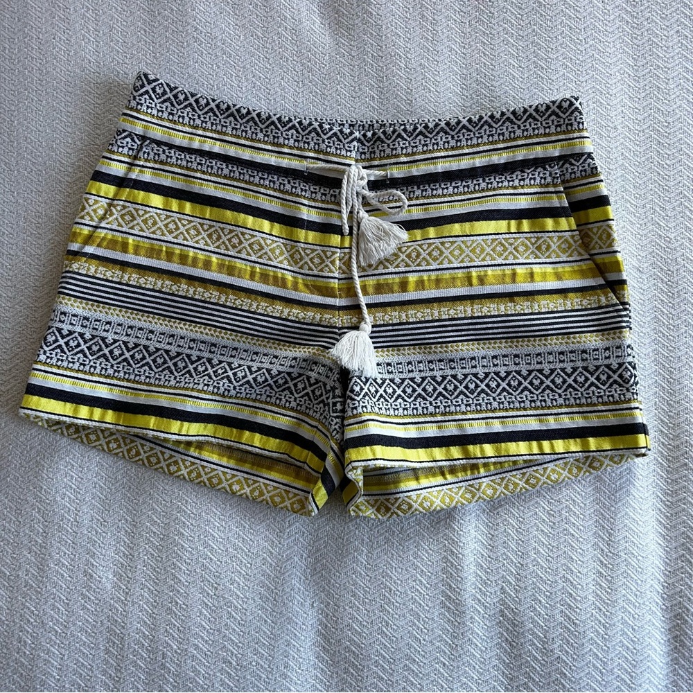 LOFT Women's The Riviera Short Woven Stripes Jacquard Pattern Size 2